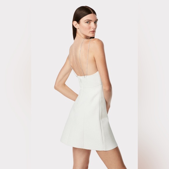 Herve Leger Paris OTTOMAN MINI DRESS WITH CRYSTAL CHAIN small new never worn - Picture 4 of 4